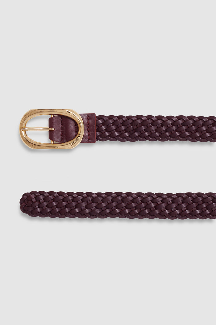 ANINE BING Signature Link Belt Braided - Fig - detail view