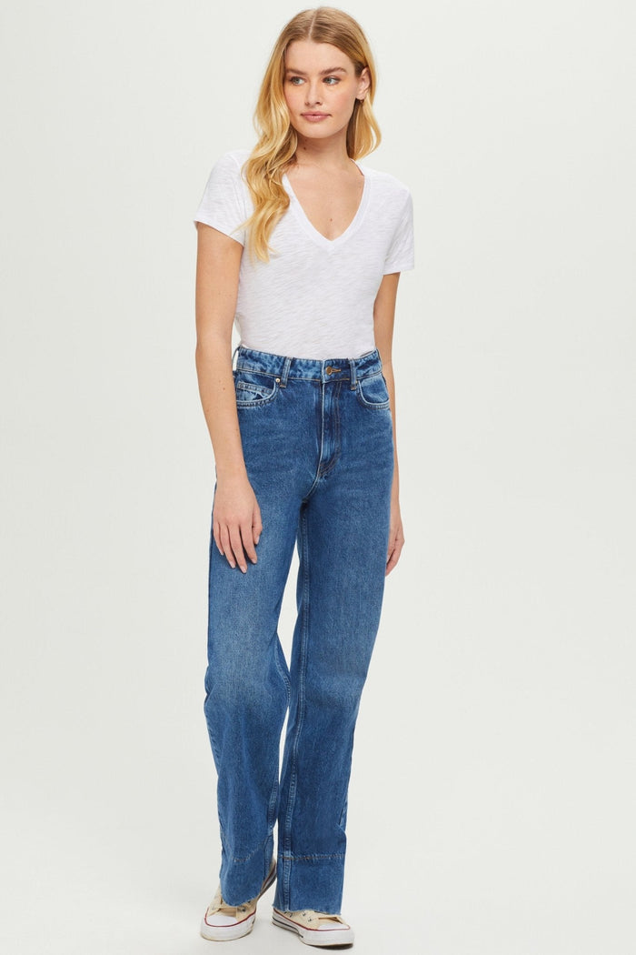 Goldie Signature Slub V Neck Tee available at Barbara Katz