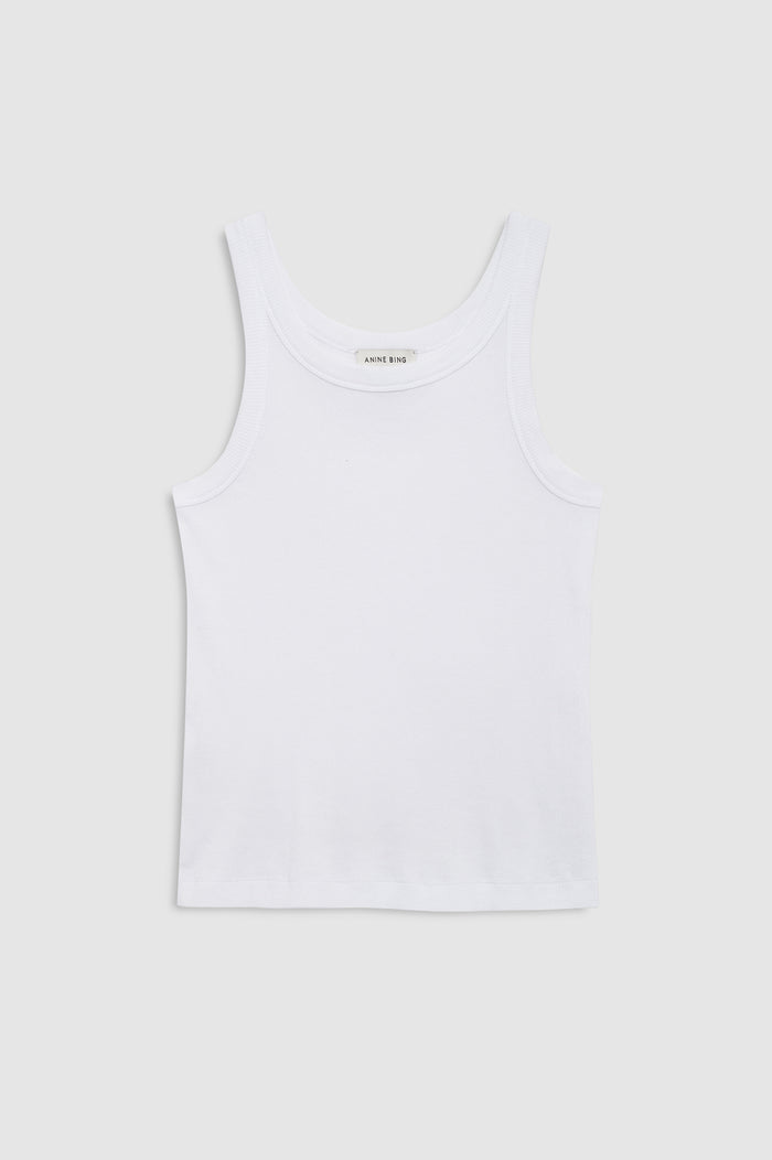 ANINE BING Sixtine Tank Top - White - front view