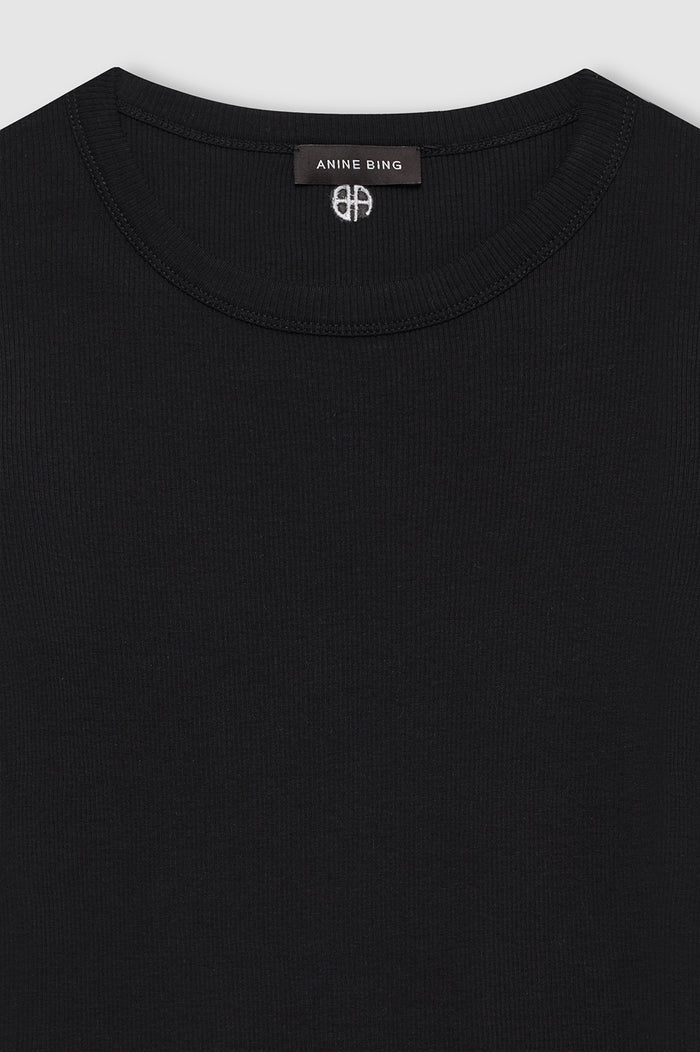 ANINE BING Sixtine Tee Short Sleeve - Black - detail view
