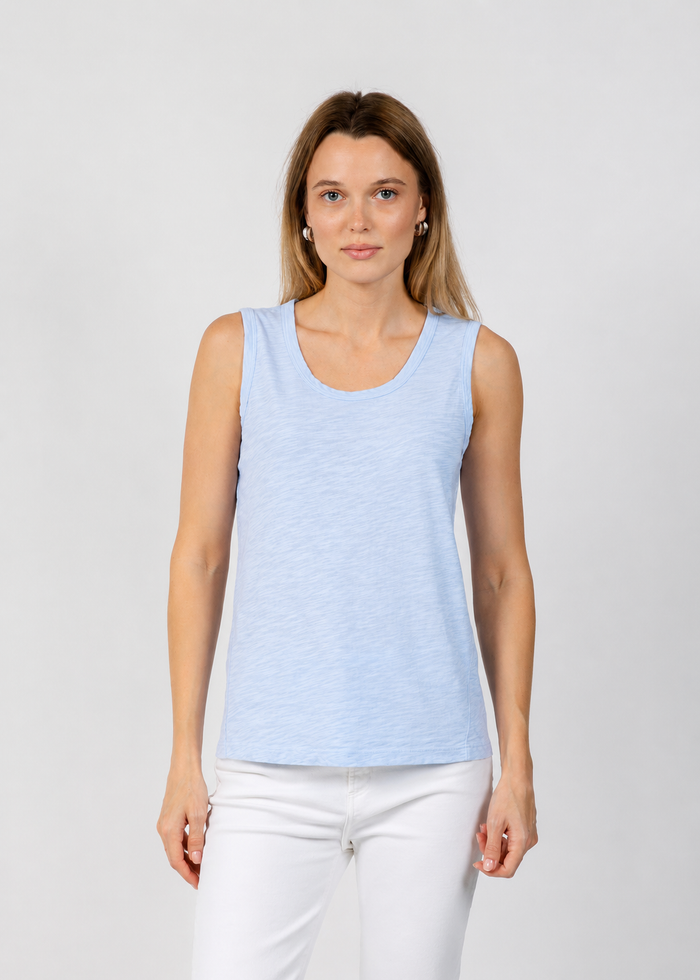 Elliott Lauren Sleeveless Tank Top in Sky Blue available at Barbara Katz