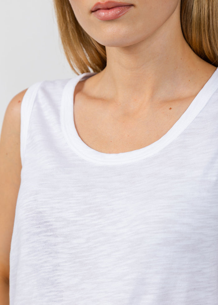 Elliott Lauren Sleeveless Tank Top in White available at Barbara Katz