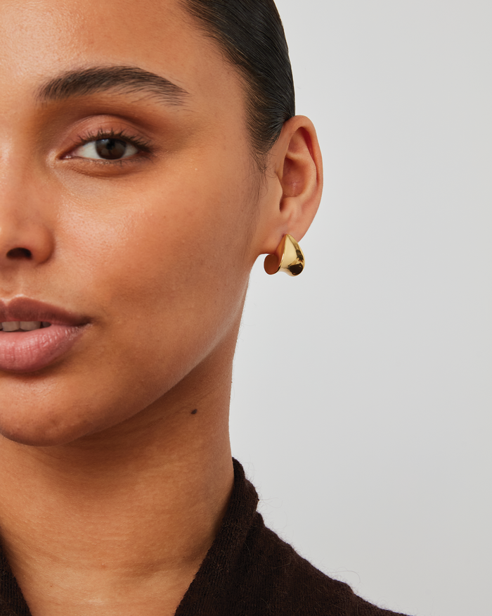 Jenny Bird Small Paige Puff Earrings in Gold available at Barbara Katz