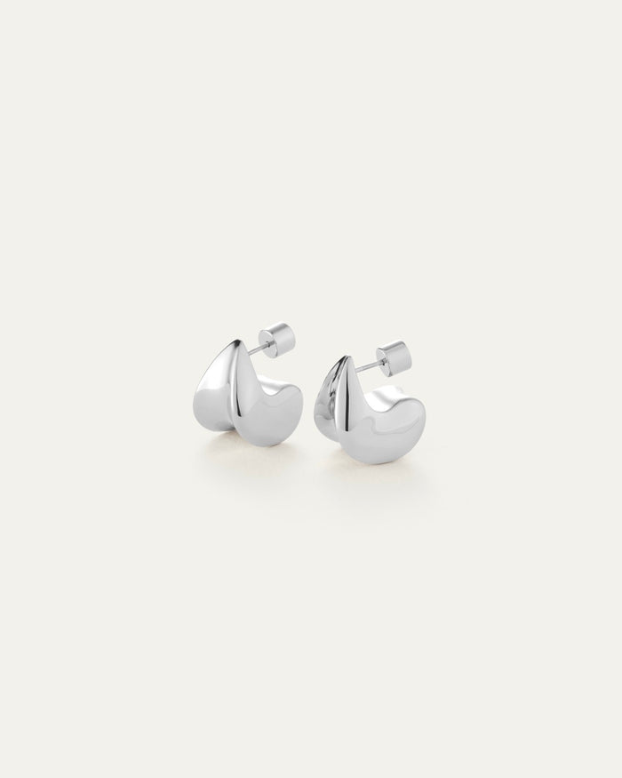 Jenny Bird Small Paige Puff Earrings in Silver available at Barbara Katz
