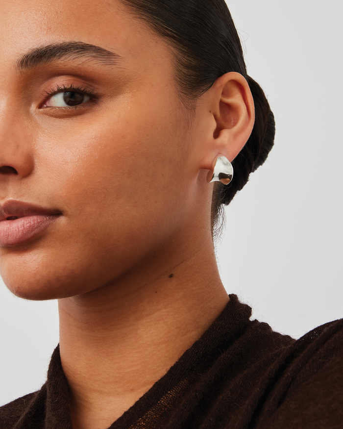 Jenny Bird Small Paige Puff Earrings in Silver available at Barbara Katz