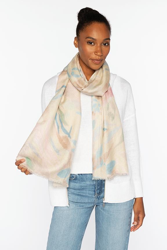 Kinross Soft Floral Print Scarf available at Barbara Katz