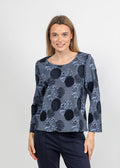 Olivia by Habitat Spotlight Modern Tee in Navy available at Barbara Katz