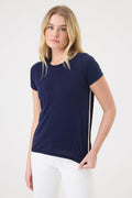 Goldie St. Tropez Tee in Navy available at Barbara Katz