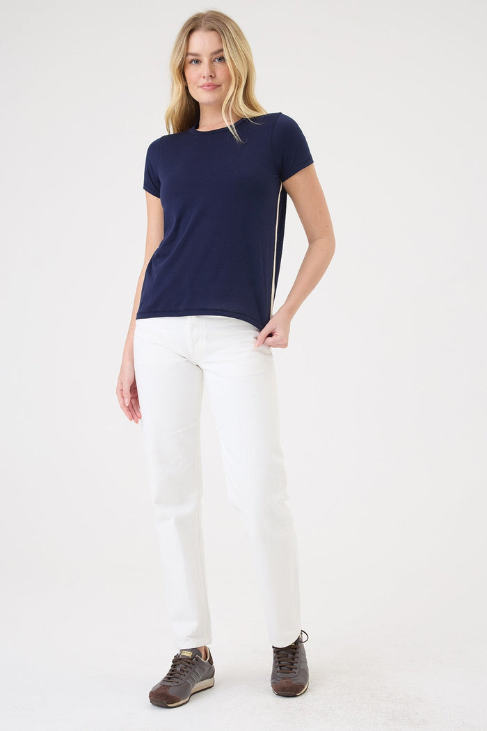 Goldie St. Tropez Tee in Navy available at Barbara Katz