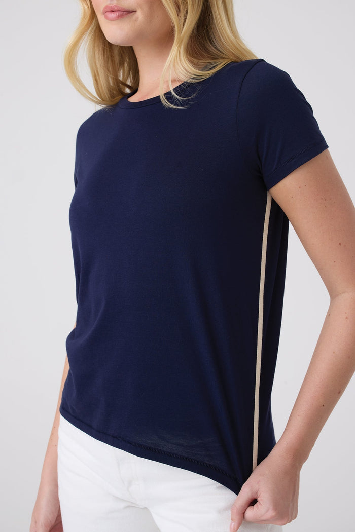 Goldie St. Tropez Tee in Navy available at Barbara Katz