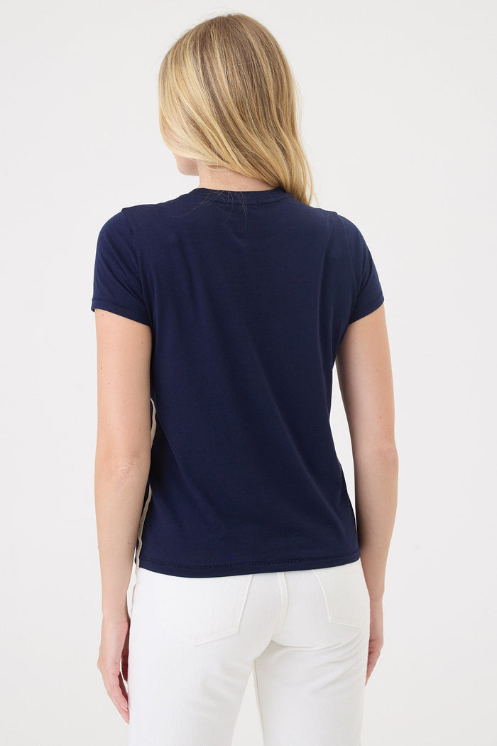 Goldie St. Tropez Tee in Navy available at Barbara Katz