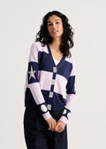 Zaket & Plover Stars + Spots Cardigan in Ink available at Barbara Katz