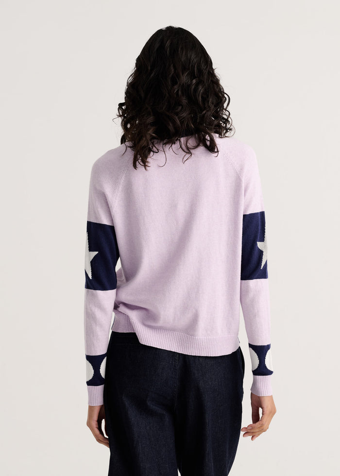 Zaket & Plover Stars + Spots Cardigan in Ink available at Barbara Katz