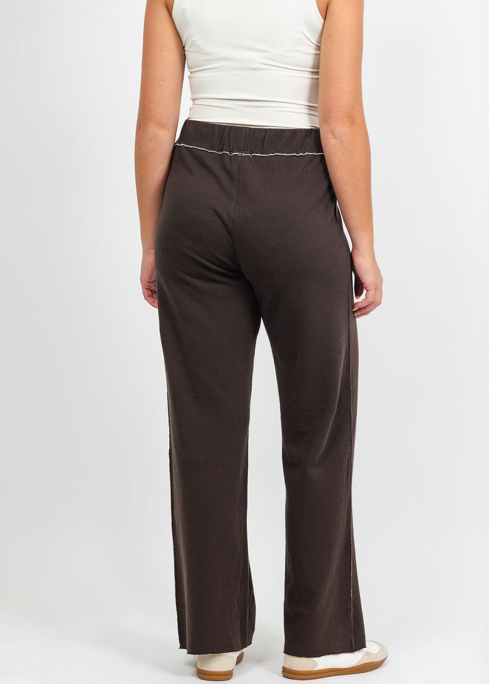 Goldie Stella Double-Faced Flare Pant in Coffee/Gray Heather available at Barbara Katz