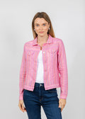 Pure Amici Stripe Linen Jacket in Petal available at Barbara Katz