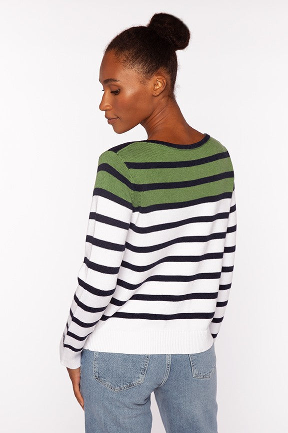 Kinross Striped Boatneck Sweater available at Barbara Katz