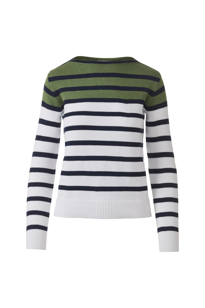 Kinross Striped Boatneck Sweater available at Barbara Katz