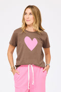 Kerri Rosenthal Suke Imperfect Heart Tee in Caramel Earth/Palm Pink available at Barbara Katz