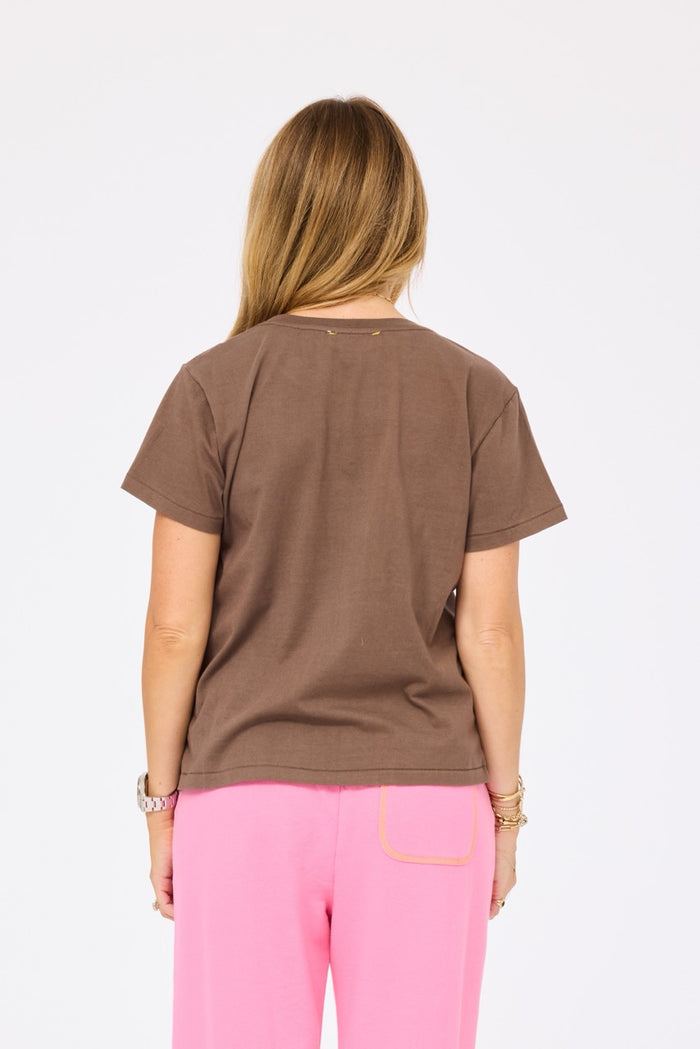 Kerri Rosenthal Suke Imperfect Heart Tee in Caramel Earth/Palm Pink available at Barbara Katz