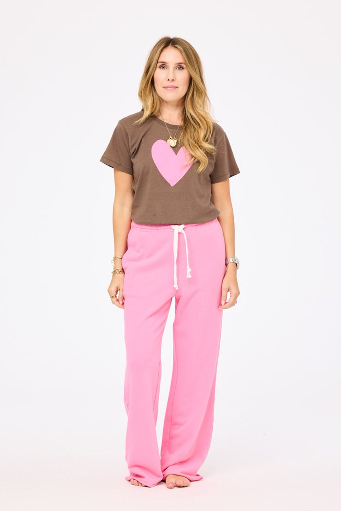 Kerri Rosenthal Suke Imperfect Heart Tee in Caramel Earth/Palm Pink available at Barbara Katz