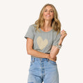 Kerri Rosenthal Suke Imperfect Heart Tee in Heather Gray/Cream available at Barbara Katz