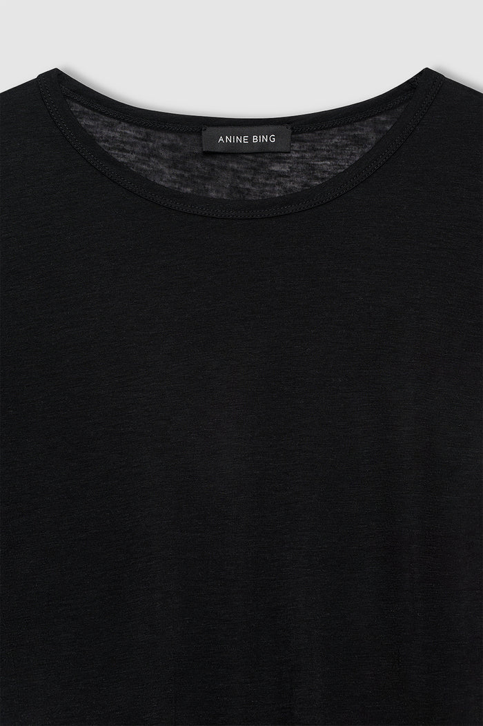 ANINE BING Sylvie Long Sleeve Tee - Black - detail view