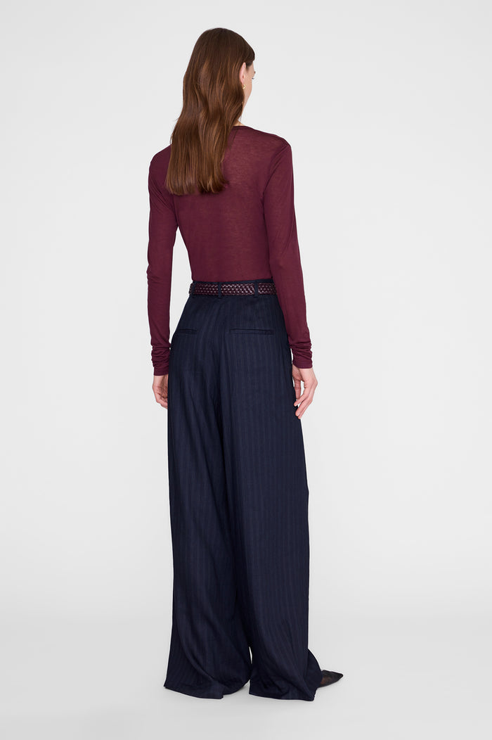 ANINE BING Sylvie Long Sleeve Tee - Fig - on model back