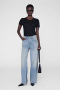 ANINE BING Sylvie Tee - Black - on model front