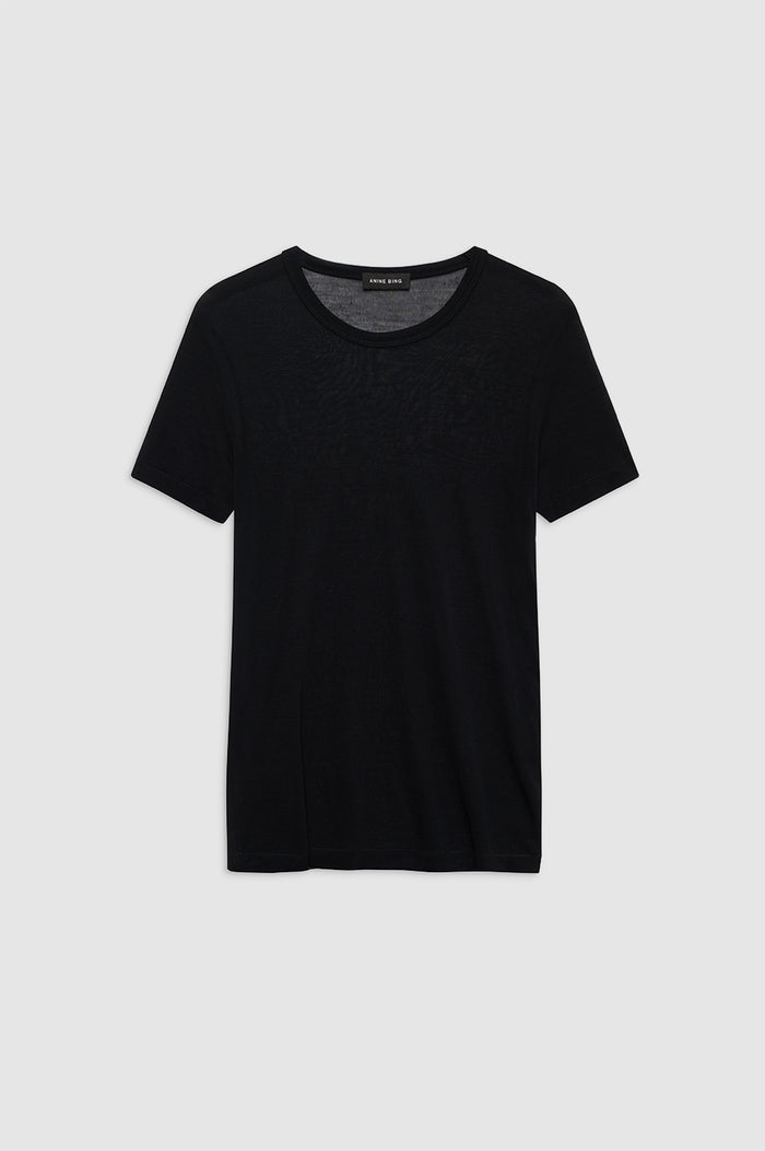 ANINE BING Sylvie Tee - Black - front view