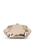 Olga Berg Tally Metallic Clutch in Gold available at Barbara Katz
