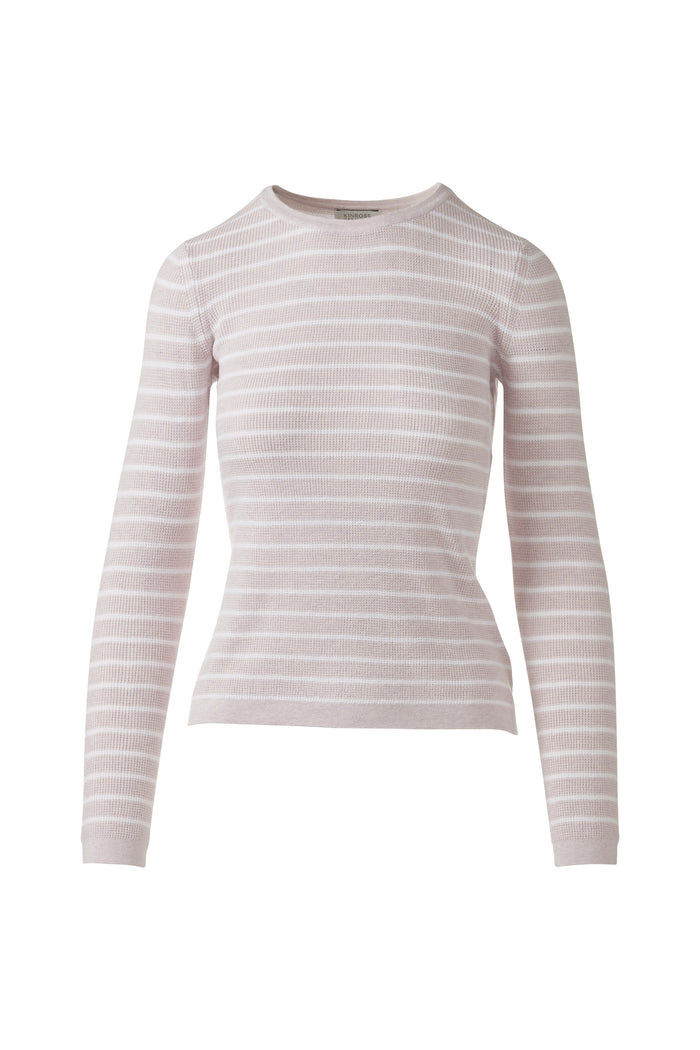 Kinross Texture Stripe Crew Sweater available at Barbara Katz