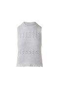 Kinross Textured Fringe Sleeveless Crew Sweater available at Barbara Katz