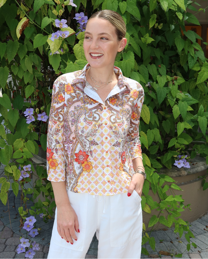 David Cline The Anya Crop Shirt in Vine available at Barbara Katz
