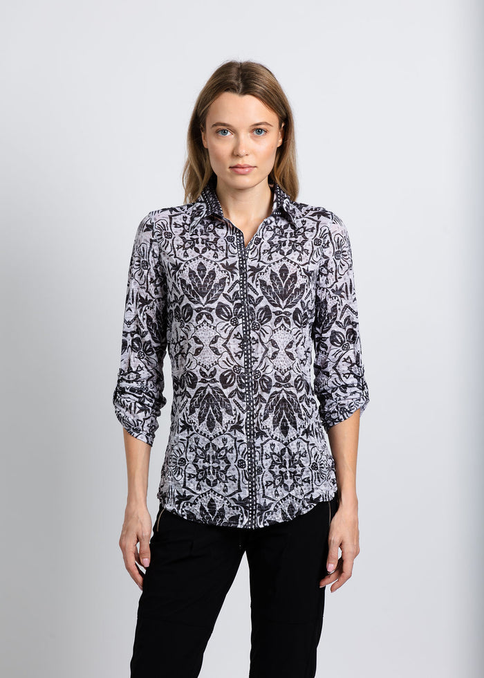 David Cline The Artisan Roll Up Shirt in Tarr available at Barbara Katz