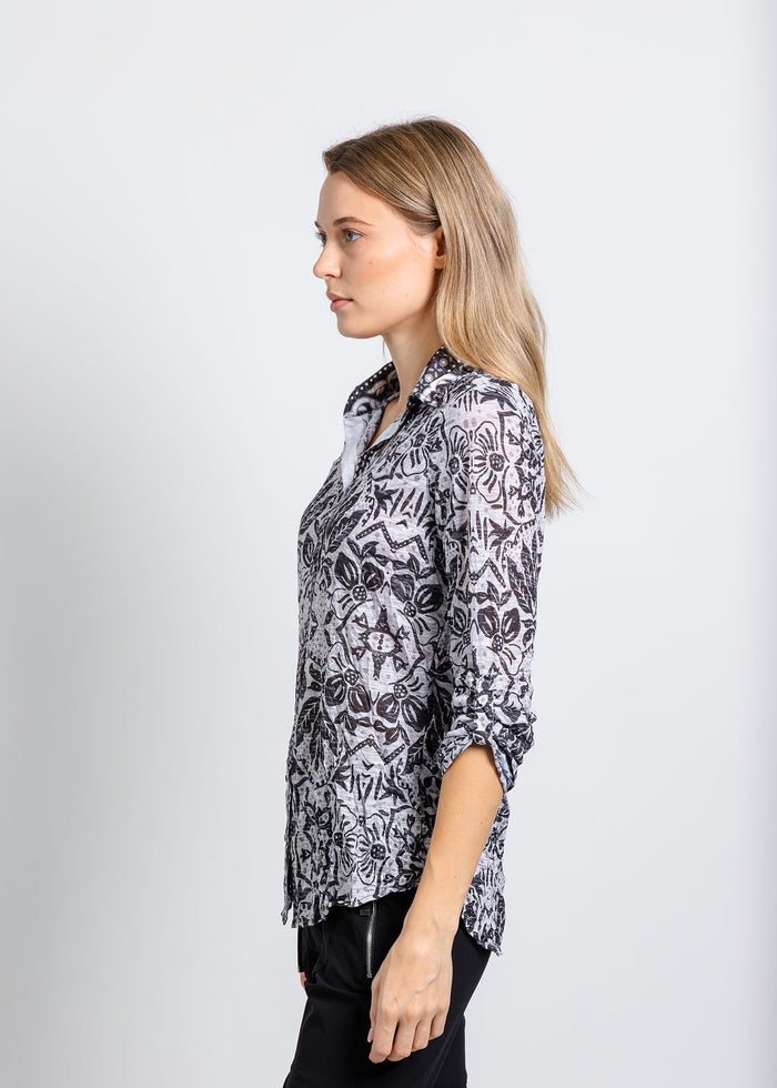 David Cline The Artisan Roll Up Shirt in Tarr available at Barbara Katz