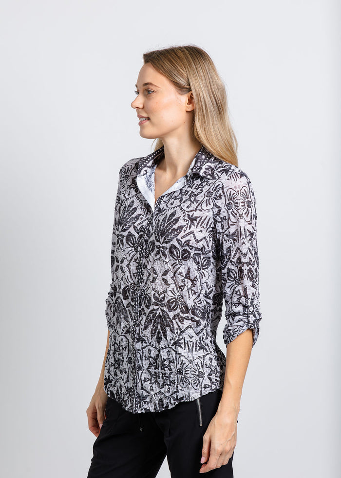 David Cline The Artisan Roll Up Shirt in Tarr available at Barbara Katz