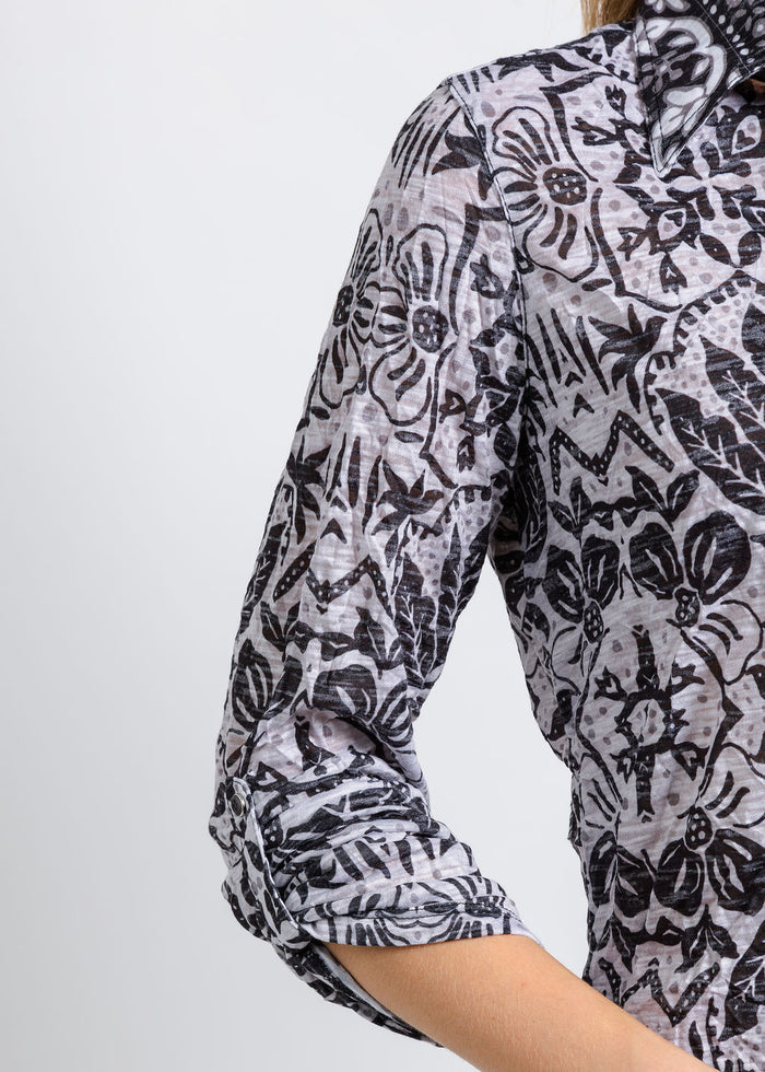 David Cline The Artisan Roll Up Shirt in Tarr available at Barbara Katz