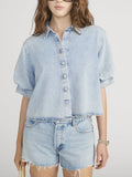 Frame The Billow Sleeve Shirt in Puffin available at Barbara Katz
