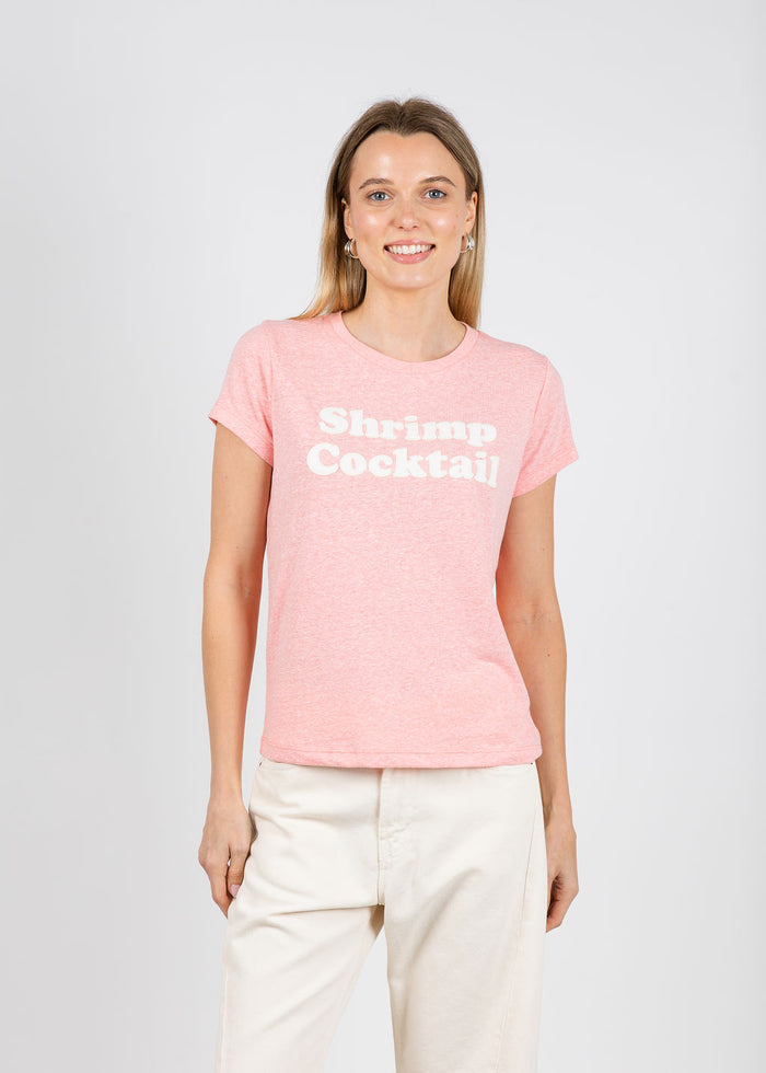 Mother The Boxy Goodie Goodie Tee in Shrimp Cocktail available at Barbara Katz