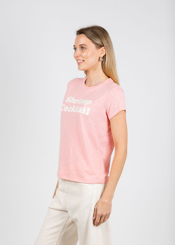 Mother The Boxy Goodie Goodie Tee in Shrimp Cocktail available at Barbara Katz