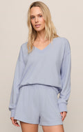 Z Supply The Everyday V-Neck Sweatshirt in Skyline available at Barbara Katz