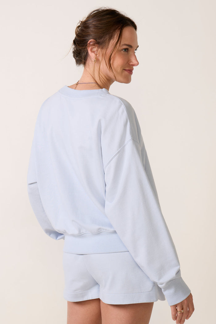 Z Supply The Everyday V-Neck Sweatshirt in Skyline available at Barbara Katz