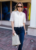 The Lattice Crochet Blouse - Cream