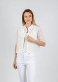 Frame The Petal Eyelet Shirt in White available at Barbara Katz