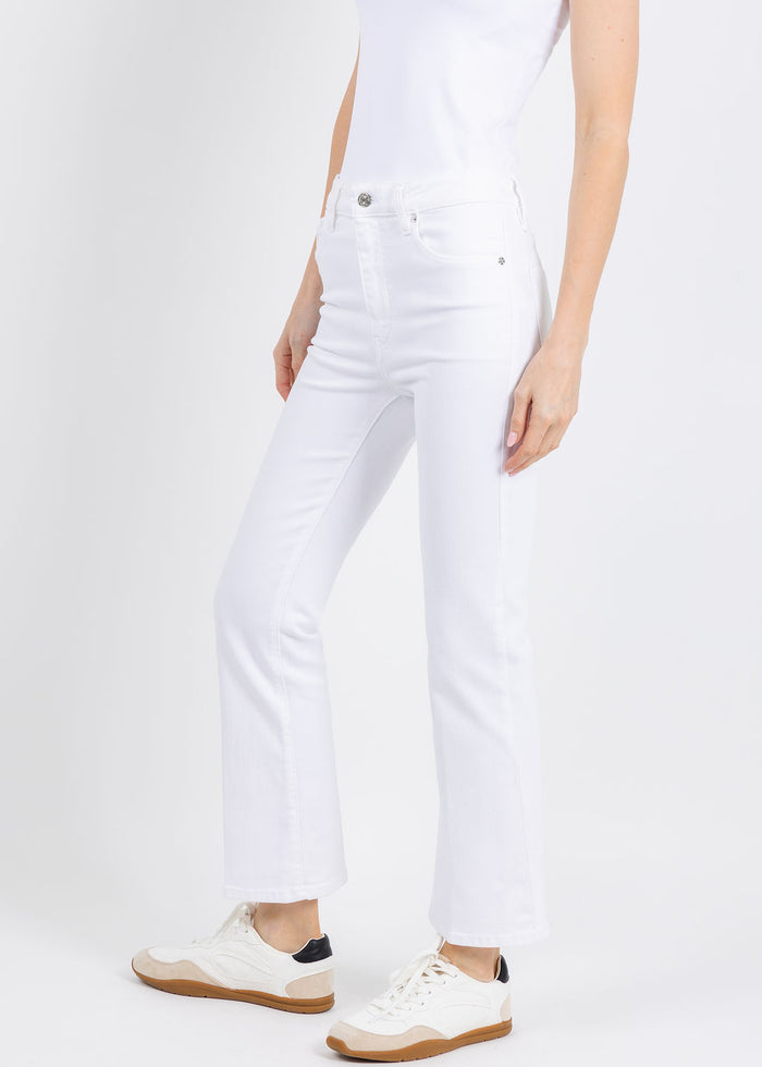 Frame The Reboot Crop Jeans in White available at Barbara Katz