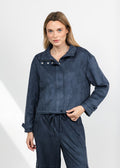 Lola & Sophie The Scout Suede Jacket - Night Watch available at Barbara Katz