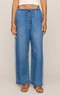 Z Supply The Sidelines Denim Track Pants in Dreamstate available at Barbara Katz