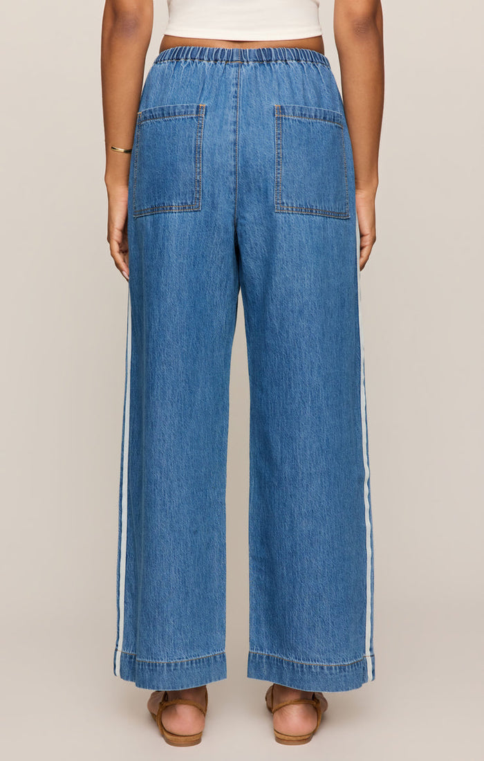 Z Supply The Sidelines Denim Track Pants in Dreamstate available at Barbara Katz