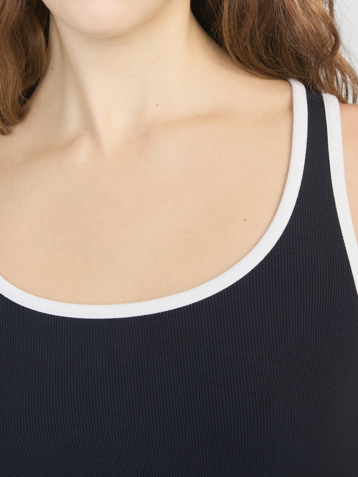 Frame The Sporty Tank Top in Navy available at Barbara Katz