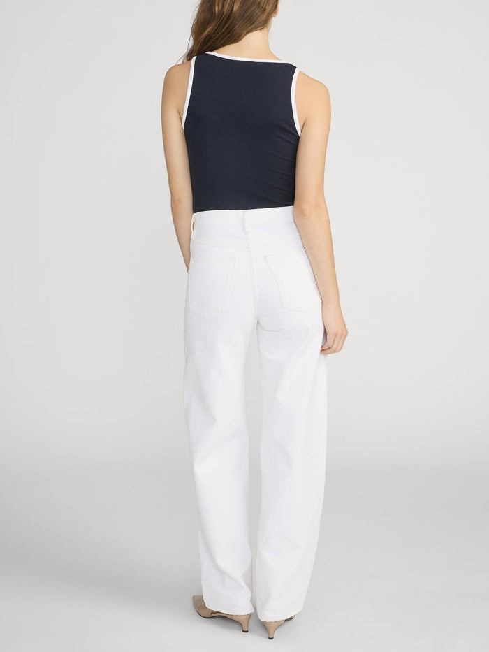 Frame The Sporty Tank Top in Navy available at Barbara Katz